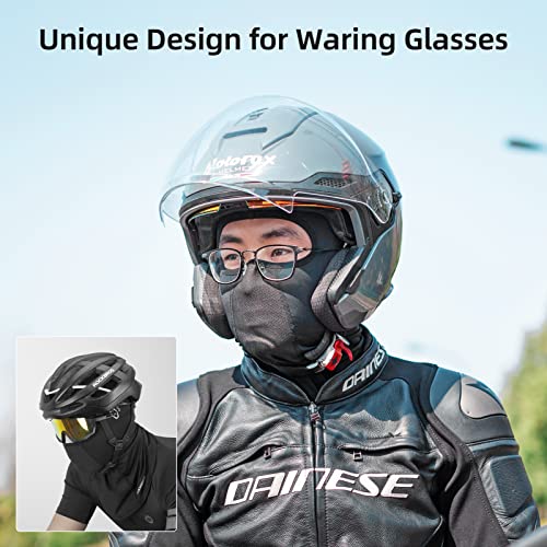 Summer Balaclava Face Mask - Cooling Neck Gaiter - One Size Black