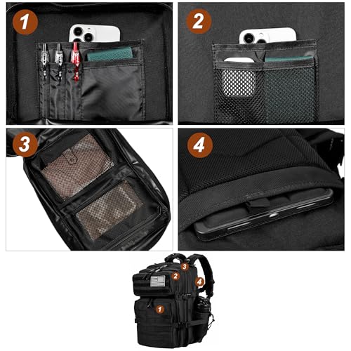45L Military Tactical Backpack with Molle System - Black