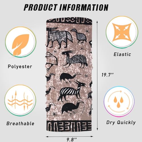 MOBEST Brown Paisley Neck Gaiter Mask Face Cover Bandana Headwear Balaclava for Men Women