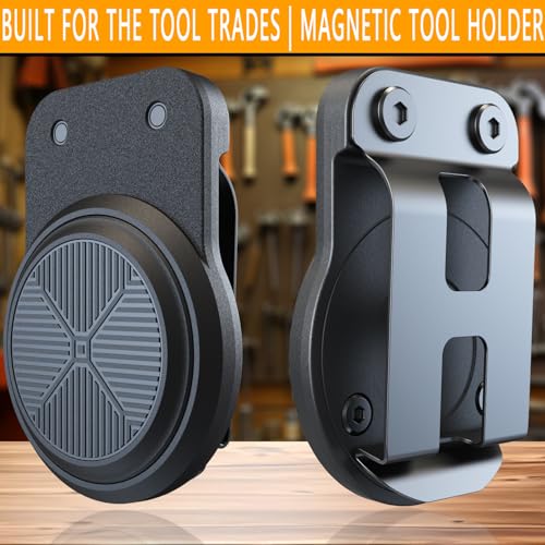 Magnetic Tool Holder | Strong Magnet Clip-On Belt Holster for Wrench, Pliers, Screw Driver, Hammer, Screws, Nails, Sockets, Trowel, Drill Bit, or Any Magnetic Tool and Hardware Holder