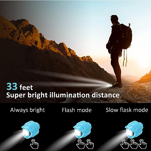 Rechargeable Shoe Headlights - 2pcs Clog Charm Lights - Blue