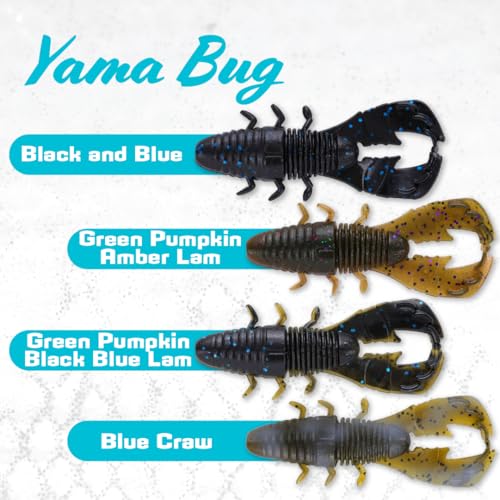 Yama Bug Fishing Lures - 6 Pack, 10 Colors - 952-Bama Bug