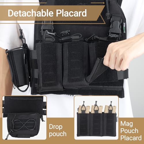 Tactical Airsoft Vest for Men - Molle Modular Design, 1000D Nylon