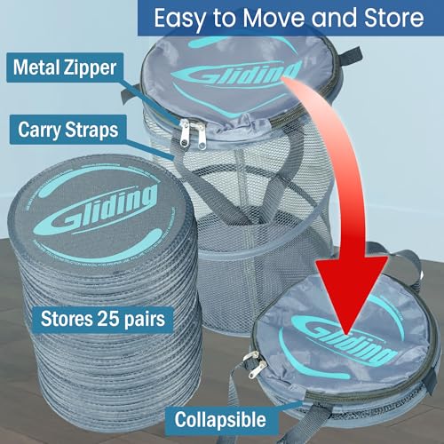 Exercise Sliders - 25 Pairs of 9" Gliding Discs for Fitness
