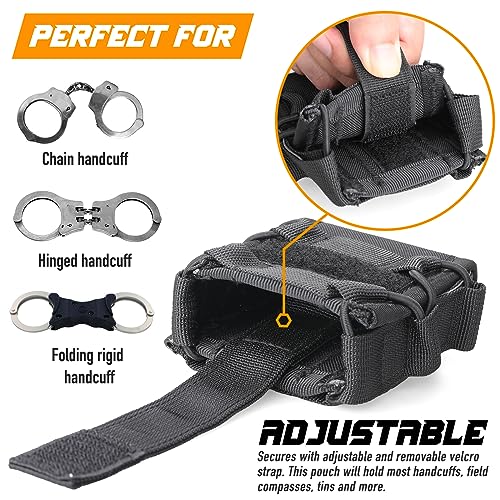Molle Handcuff Holster Pouch - Tactical Duty Belt - Black