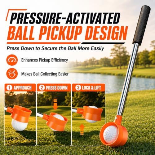 Telescopic Golf Ball Retriever - 9Ft Stainless Steel Design