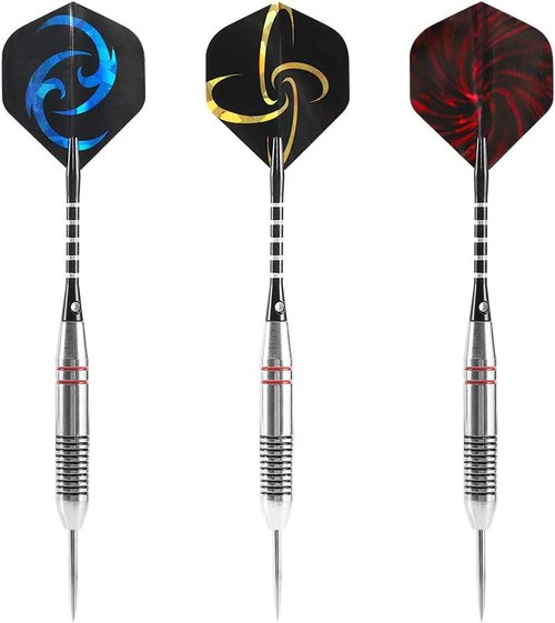 Accmor Steel Tip Darts - Professional 24g Darts with Aluminum Shafts & Stainless Steel Tips | 9-Pack Set