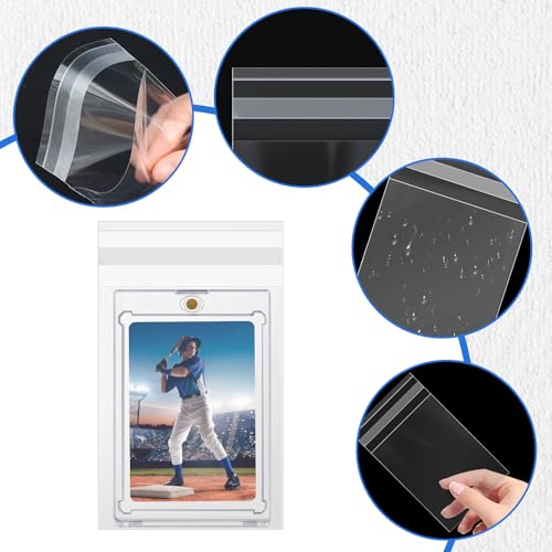 DEDC 200Pcs Trading Cards Team Bags for One Touch Magnetic Card