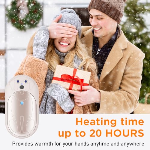 Lepwings White AI Hand Warmers 2-Pack Rechargeable 6000mAh, 3 Heat Levels, 20H Battery