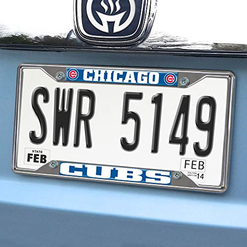 Chrome Metal License Plate Frame - Chicago Cubs - One Size