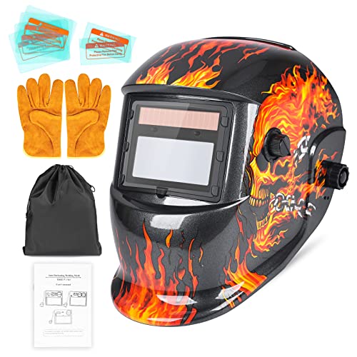 Welding True Color Helmet Auto Darkening Hood with Adjustable Shade Range 4/9-13 for TIG MIG ARC Welder Mask