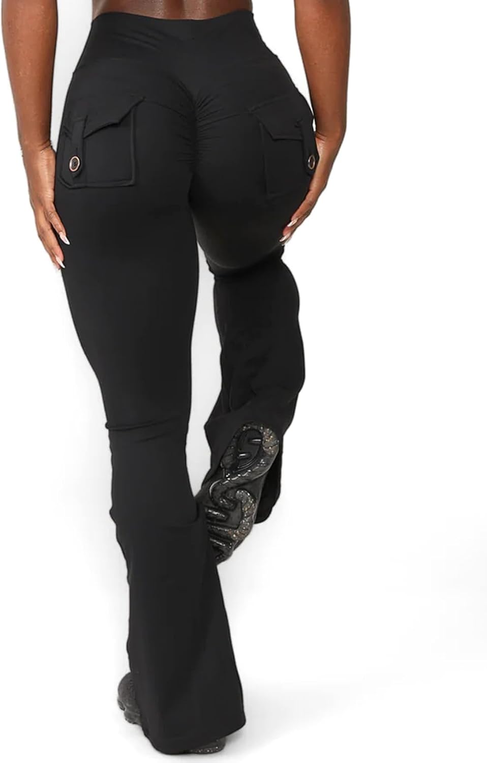 Skiennix Flare Leggings - Women's Scrunch Butt Lifting Workout Pants with Back Pockets | Yoga & Gym Wear