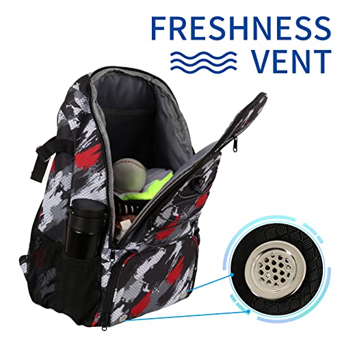 WPole Multicolor Baseball & Softball Bat Bag with Shoe Compartment & Fence Hook for Youth & Adults