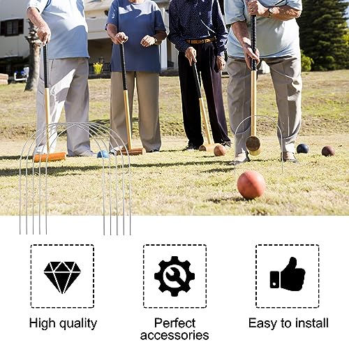 10 Pack Steel Croquet Wickets Replacement Hoops - 9 x 7.8 Inch
