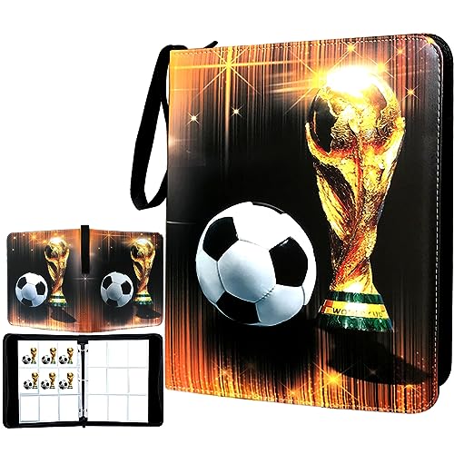 QANYYO 900 Pockets Soccer Card Binder with Removable Sleeves & Zipper Storage - Collectible Sports Card Album