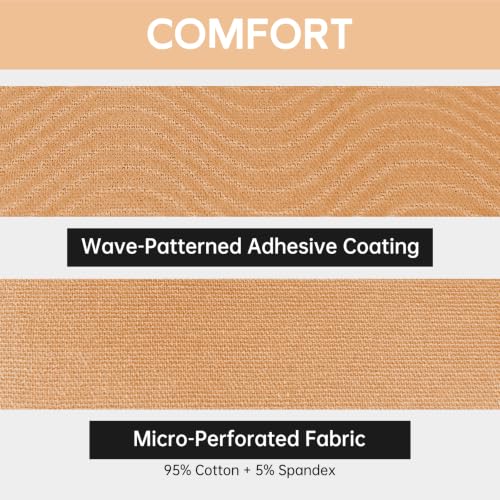 Kinesiology Tape - Waterproof Elastic Muscle Support Tape, Beige, 2 in x 16.4 ft