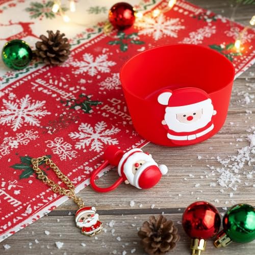 Christmas Stanley Cup Accessories Set - Red2 - Boot, Straw Cover & Charms