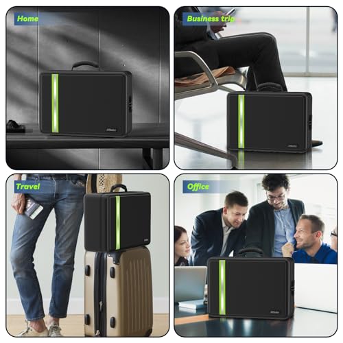 5200¢µ Fireproof Document Bag, Insulated Document Box with Lock, Important Document Organizer with Waterproof Zipper, Portable Soft Home Travel Office Safe Storage for Legal/Letter/A4 Files,Black