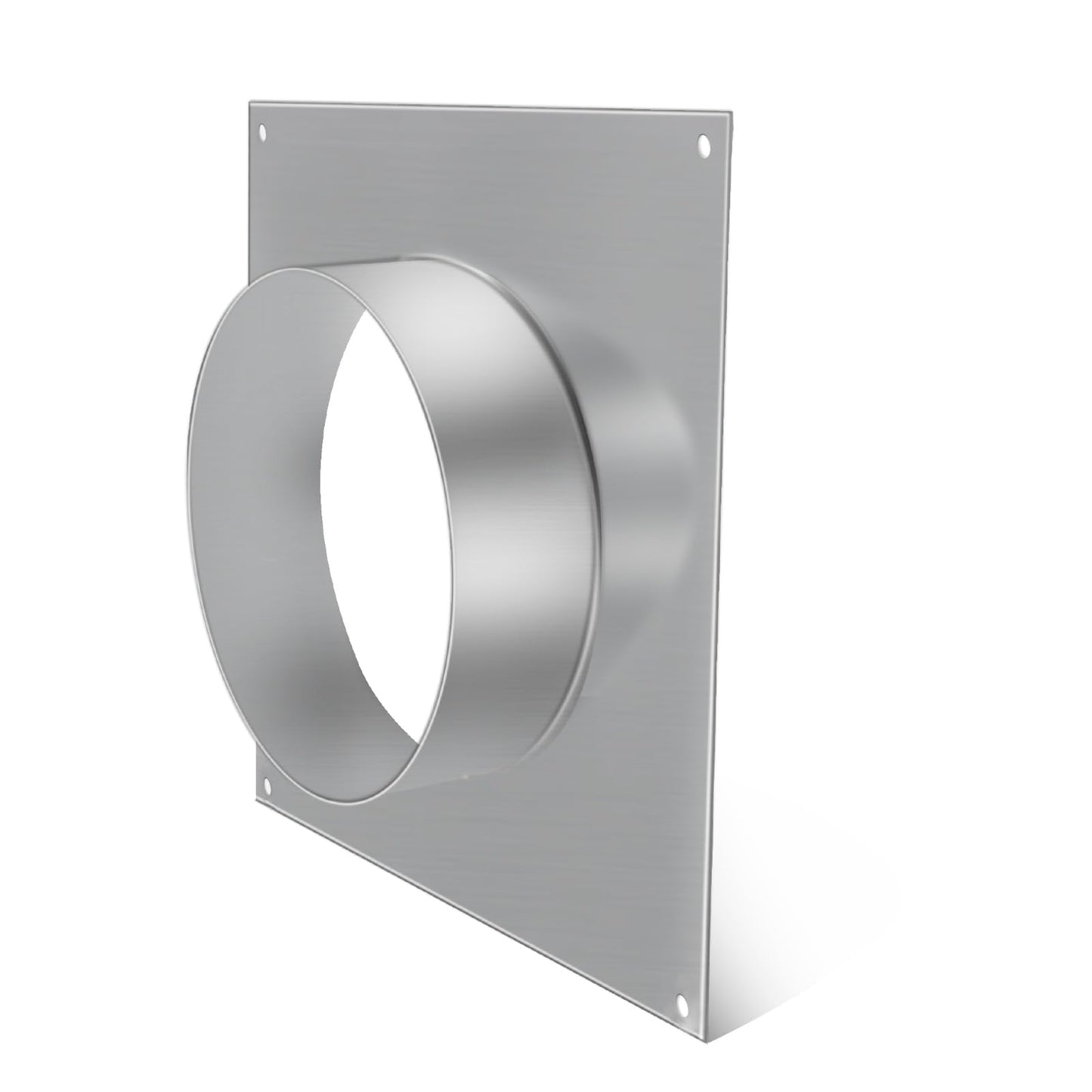 4 inch Duct Flange, Duct Connector Flange with Square Spigot Wall Plate, Galvanized Steel Dryer Vent Wall Plate, Adapter for Air Ventilation Systems, HVAC systems, Bathroom/Kitchen Extractor Fans, etc
