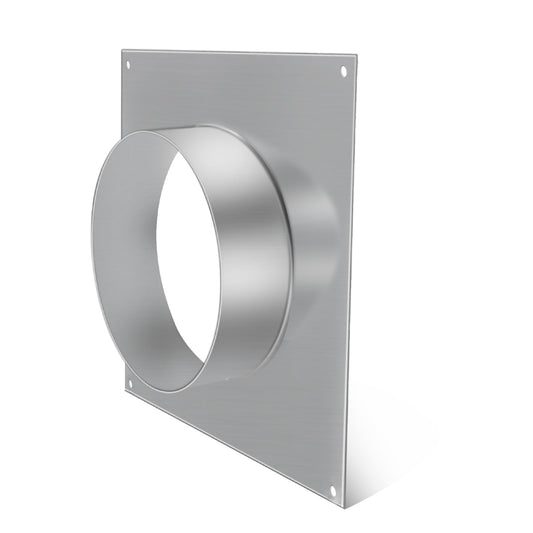 4 inch Duct Flange, Duct Connector Flange with Square Spigot Wall Plate, Galvanized Steel Dryer Vent Wall Plate, Adapter for Air Ventilation Systems, HVAC systems, Bathroom/Kitchen Extractor Fans, etc