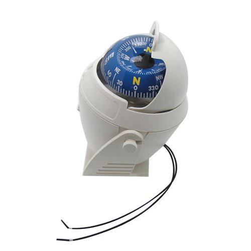 Odowalker Incandescent Light Illuminated White Marine Compass Suitable for Car Boat and Truck (White)