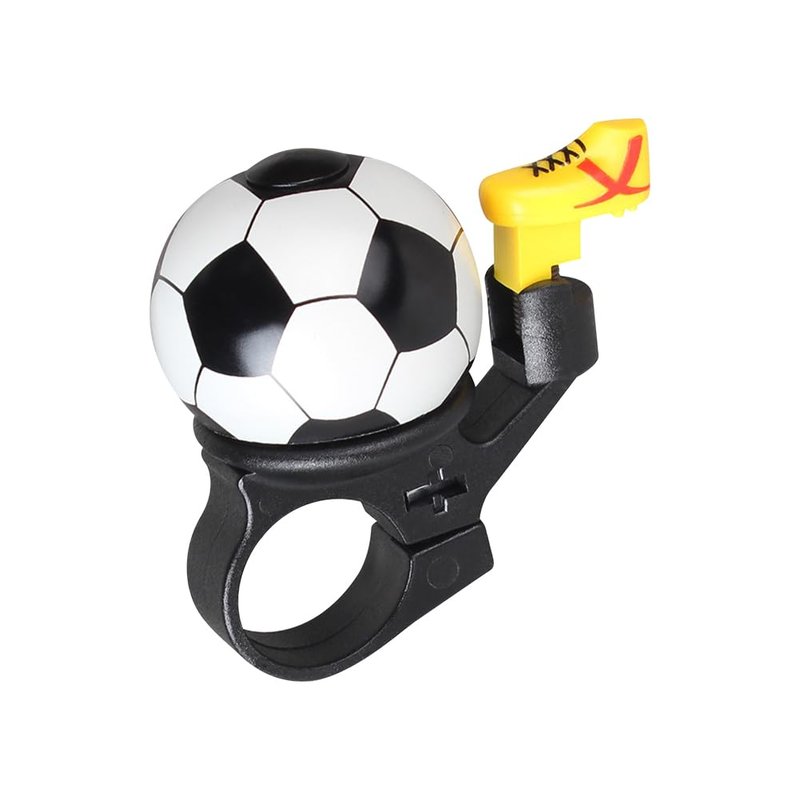 2 Pcs Bicycle Bell,Football Bike Bell Crisp Sound Mini Ringtone and Fun Bicycle Horns for Boys Girls Road, Electric, Mountain Bikes(Color:Black+White)