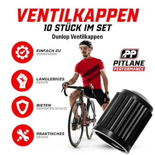 Bicycle Valve Caps 10-Pack - Durable Tire Covers for Dunlop Valves