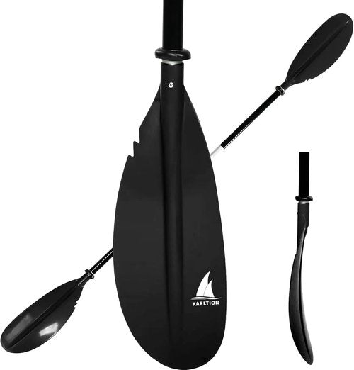 Karltion Kayak Paddle - Adjustable 2-Piece Aluminum Alloy Shaft with Fiberglass Blade | Lightweight & Portable