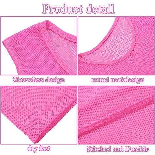 12-Pack Soccer Pinnies Mesh Scrimmage Vests for Youth & Adults