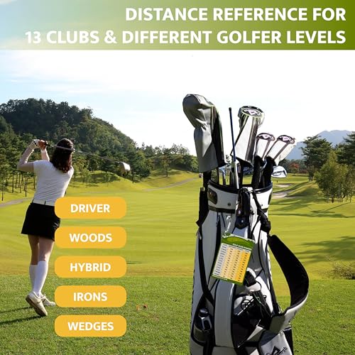 Golf Club Distance Card - 5.12" x 3.54" Waterproof Yardage Card - 1 PC