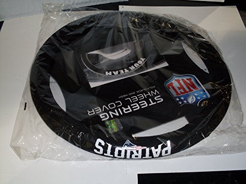 NFL Steering Wheel Cover - New England Patriots, Fits 14"-15"