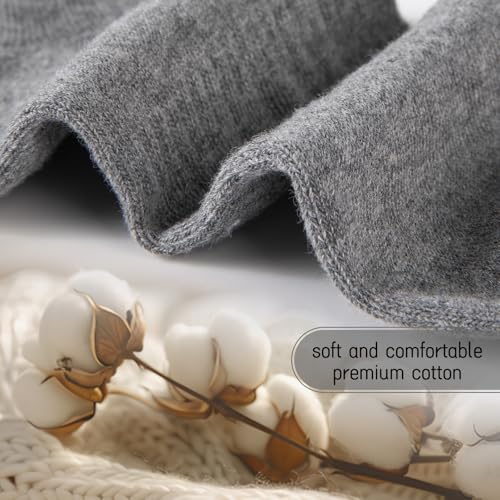 Mens Ankle Socks - Low Cut Cotton Running Socks, 8 Pairs in Black, White, Grey