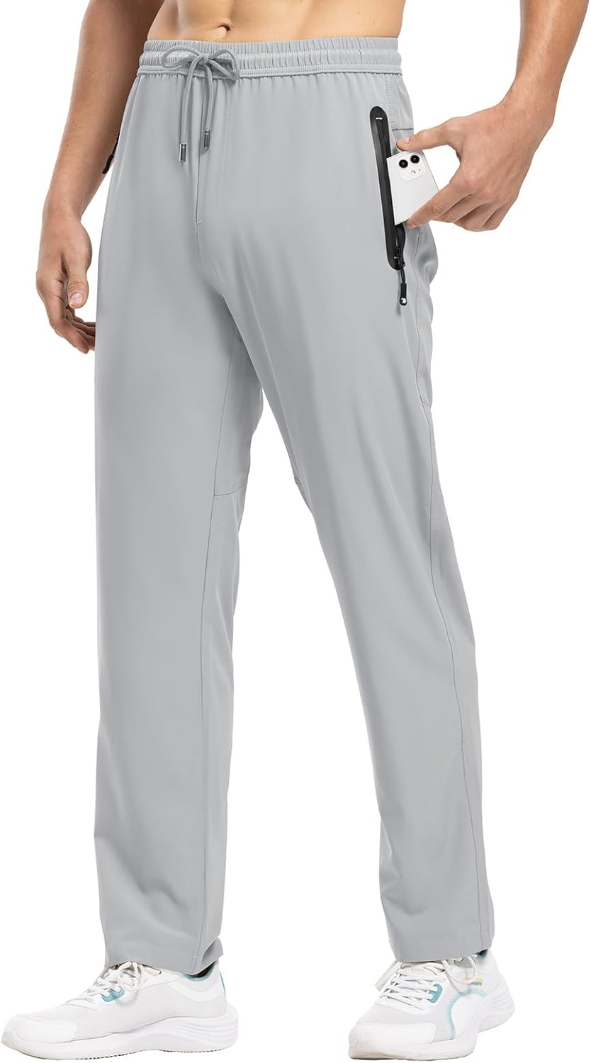 Rdruko Men's Casual Pants - Lightweight Quick-Dry Outdoor Workout Sweatpants | Ideal for Hiking & Running