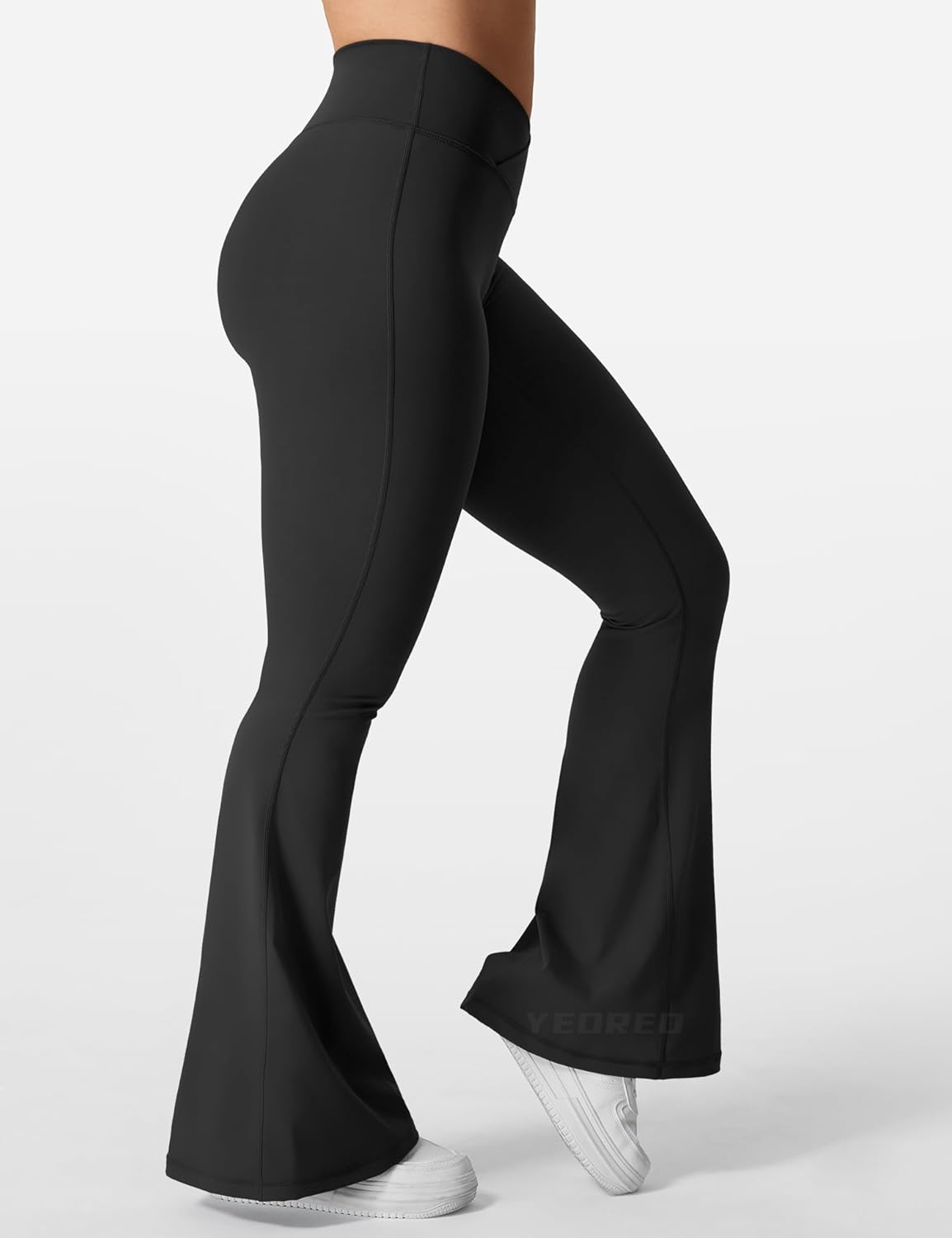 YEOREO Women's Yoga Leggings - Kalie Flare Design with V Cross Waist | Comfortable & Stylish