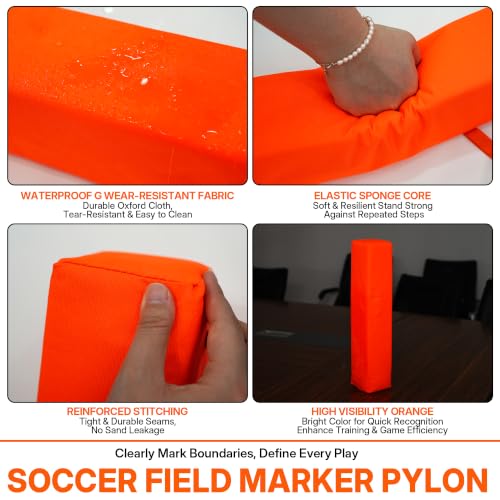 Weighted Football Pylons - 17.7" Orange Field Markers