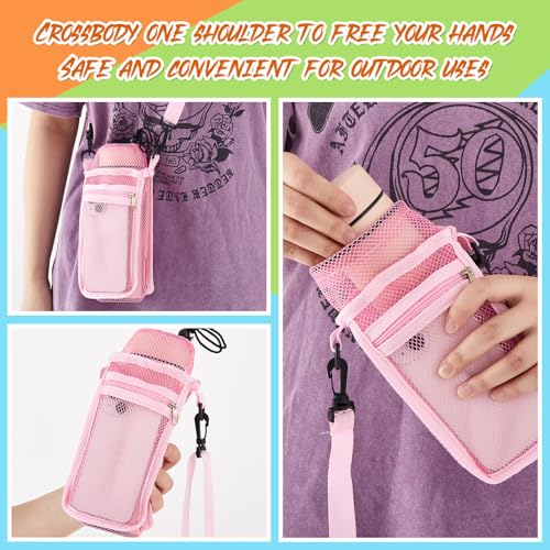 Berlune Mesh Water Bottle Holder with Adjustable Strap - 8 Pack, Multi-Color