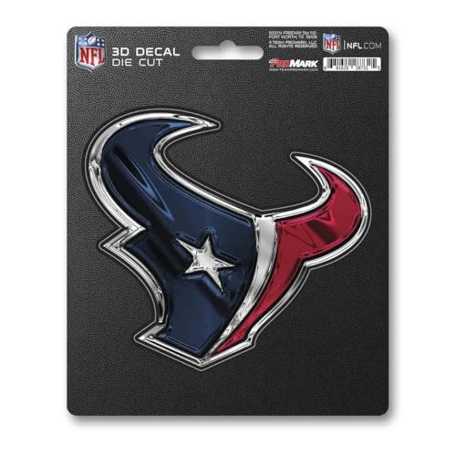 Houston Texans 3D Auto Decal - 5" x 6.25" Team Colors