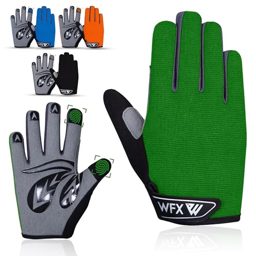 Kids Cycling Gloves with Gel Padding - Green, Medium (8-10 Years)