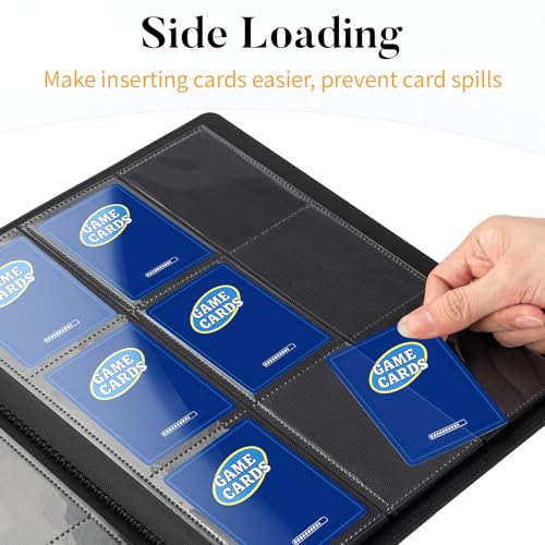 Heavy Duty Card Binder, Fabmaker 9 Pocket Trading Binder for 360 Cards