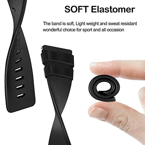 Soft TPU Replacement Band for Fitbit Versa 2 - Black, Large