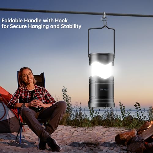 4-Pack Solar Camping Lanterns USB Rechargeable LED Emergency Lanterns with 3 Modes