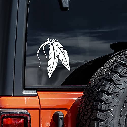 Native Feathers Vinyl Sticker Decal for Cars & Walls - 4" x 5.5"