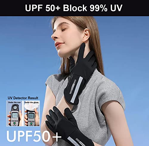 UV Protection Gloves for Women - Full Finger Beige Sun Gloves