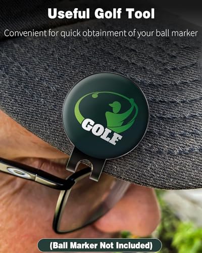 Magnetic Golf Hat Clip Marker Set - Black - 3 Pack