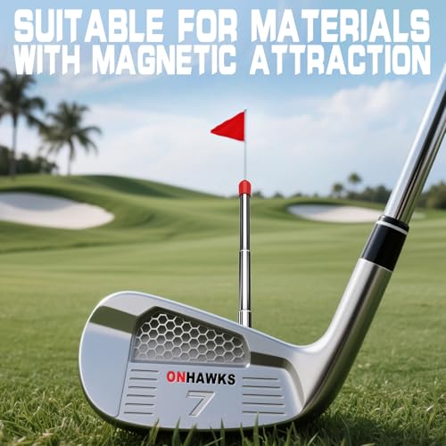 Golf Alignment Rods - Telescopic Magnetic Trainer Aid - Red