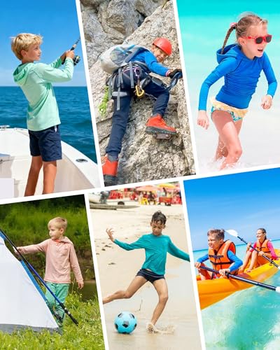 Boys UPF 50+ Long Sleeve Rash Guard Hoodie - Gold, Small