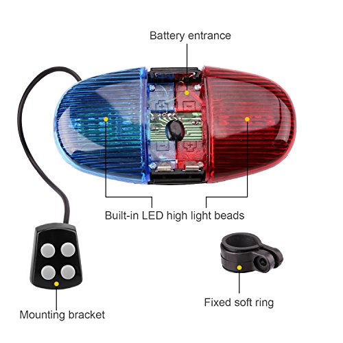 Police Sound Light Bike Horn for Kids – LED Flashing Siren Bell
