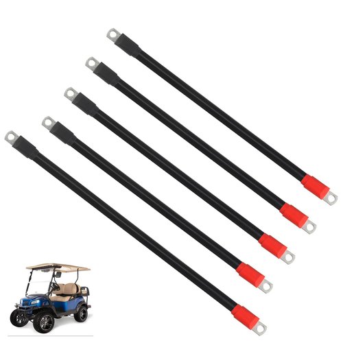 HKOO Golf Cart Battery Cable 4 Guage Golf Cart Battery Cable Wiring Set for EZGO TXT Medalist 1994-Up Models(Set of 5)