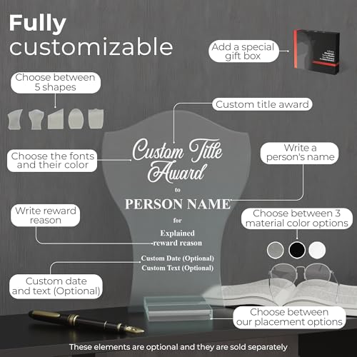 Personalized Acrylic Trophy Award - 1/8" Thick No Logo