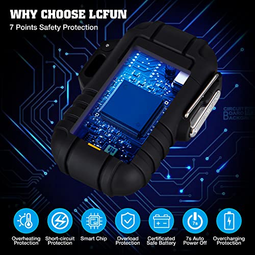 Rechargeable Dual Arc Plasma Lighter - Waterproof Black Dual Arc